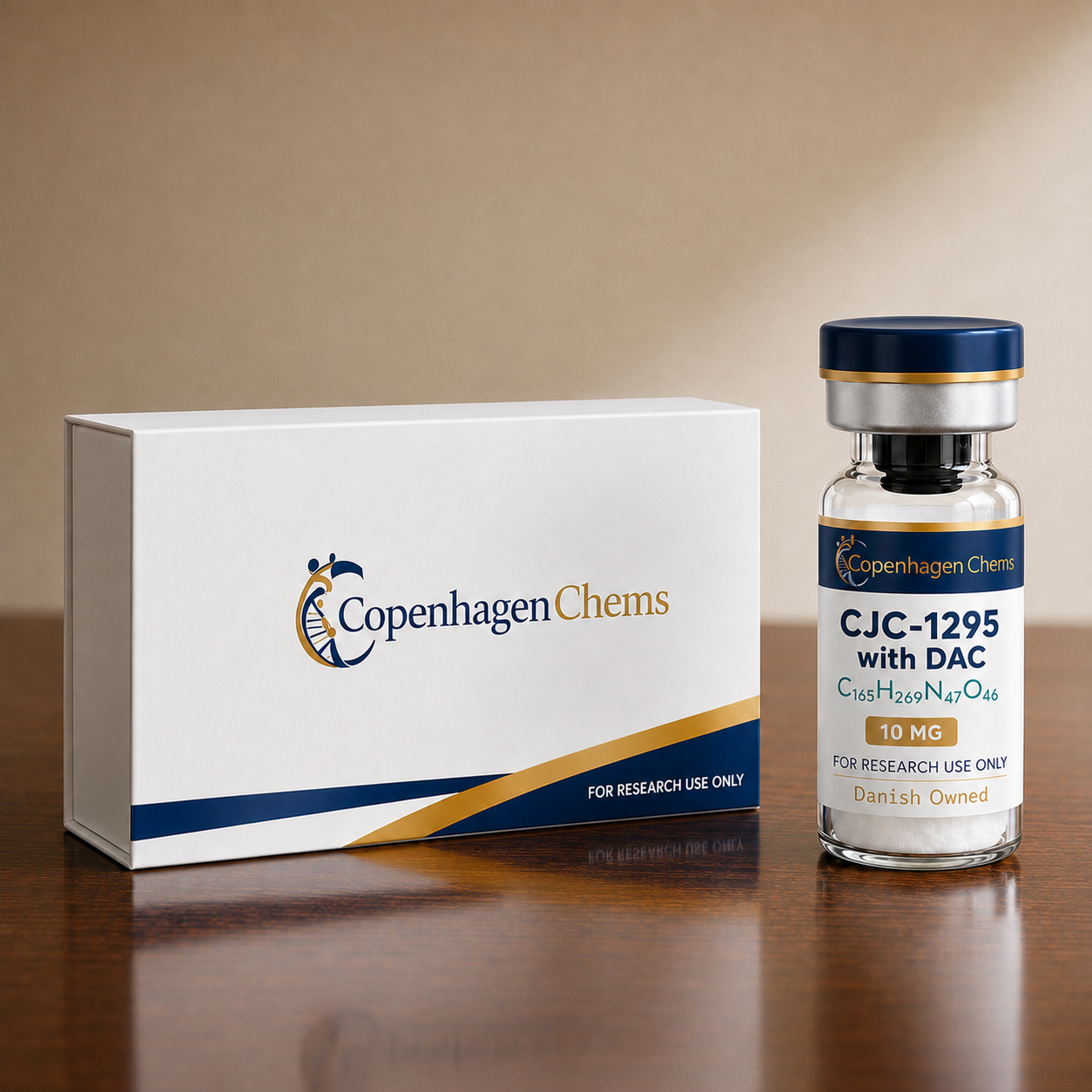 Research-grade CJC-1295 with DAC 10mg 10MG peptide vial from CopenhagenChems - for research use only, not for human consumption - view 2
