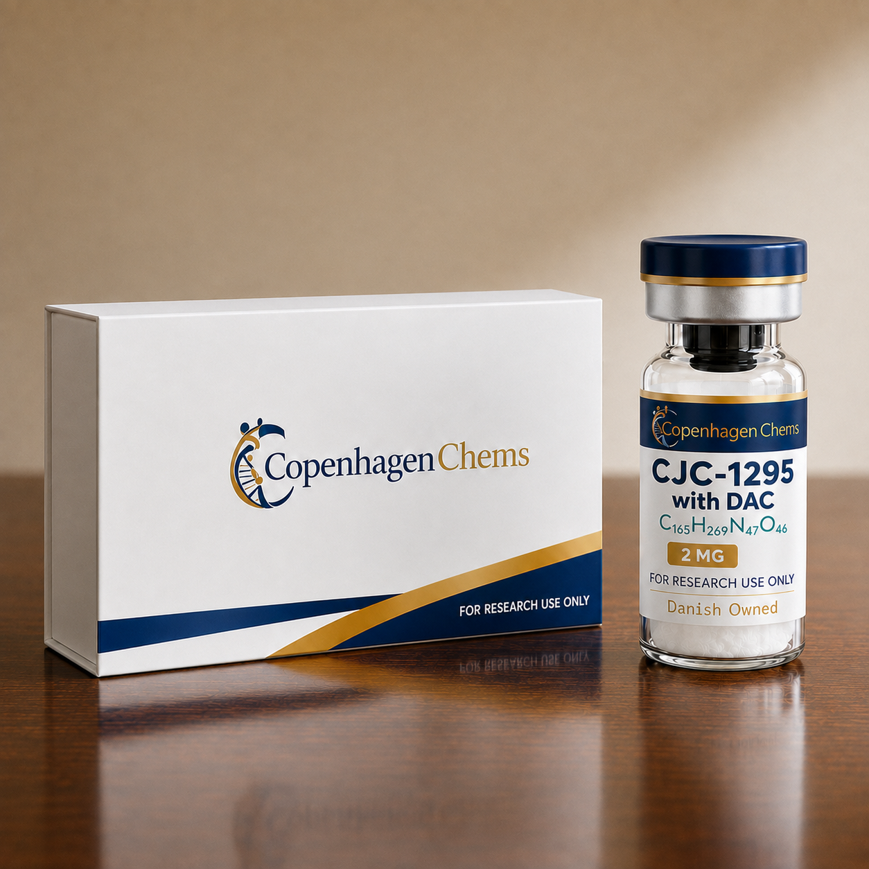 Research-grade CJC-1295 with DAC 2mg 2MG peptide vial from CopenhagenChems - for research use only, not for human consumption - view 2