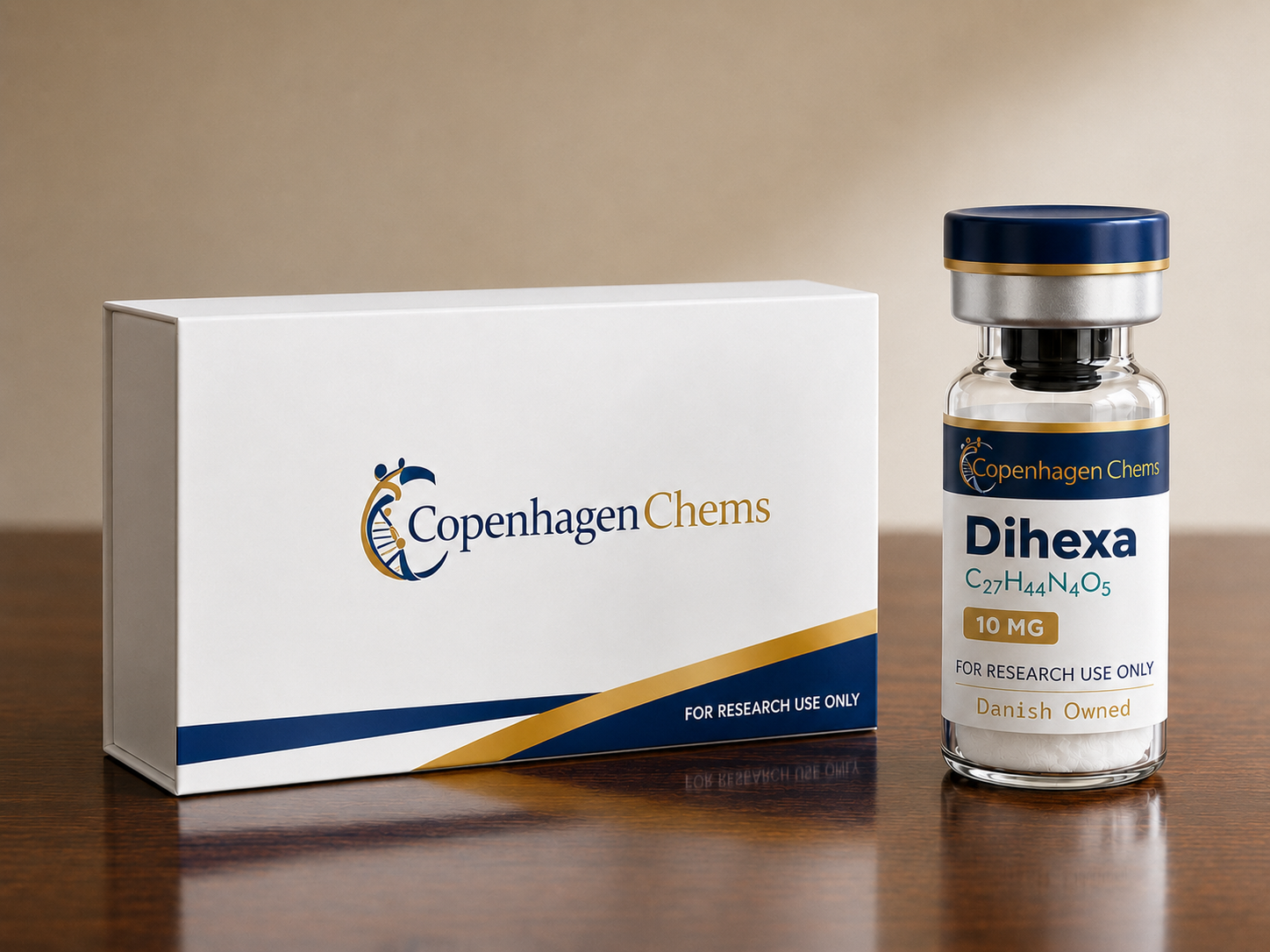 Research-grade Dihexa 10mg 10MG peptide vial from CopenhagenChems - for research use only, not for human consumption - view 2