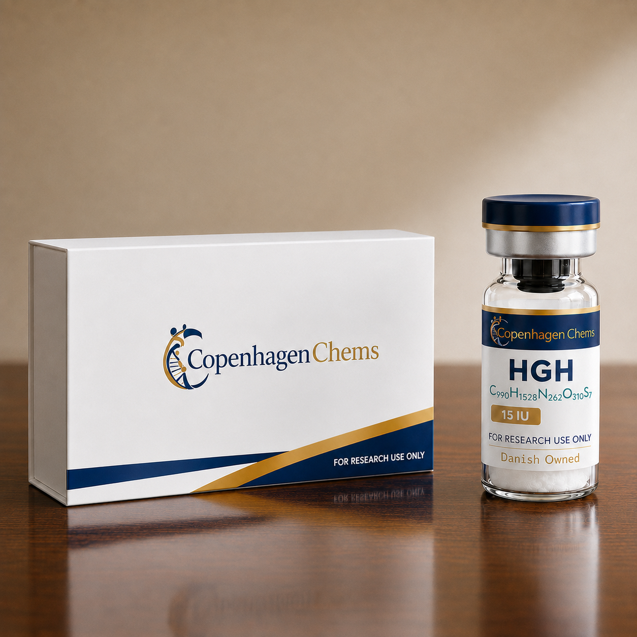 Research-grade HGH 15IU 15IU peptide vial from CopenhagenChems - for research use only, not for human consumption - view 2