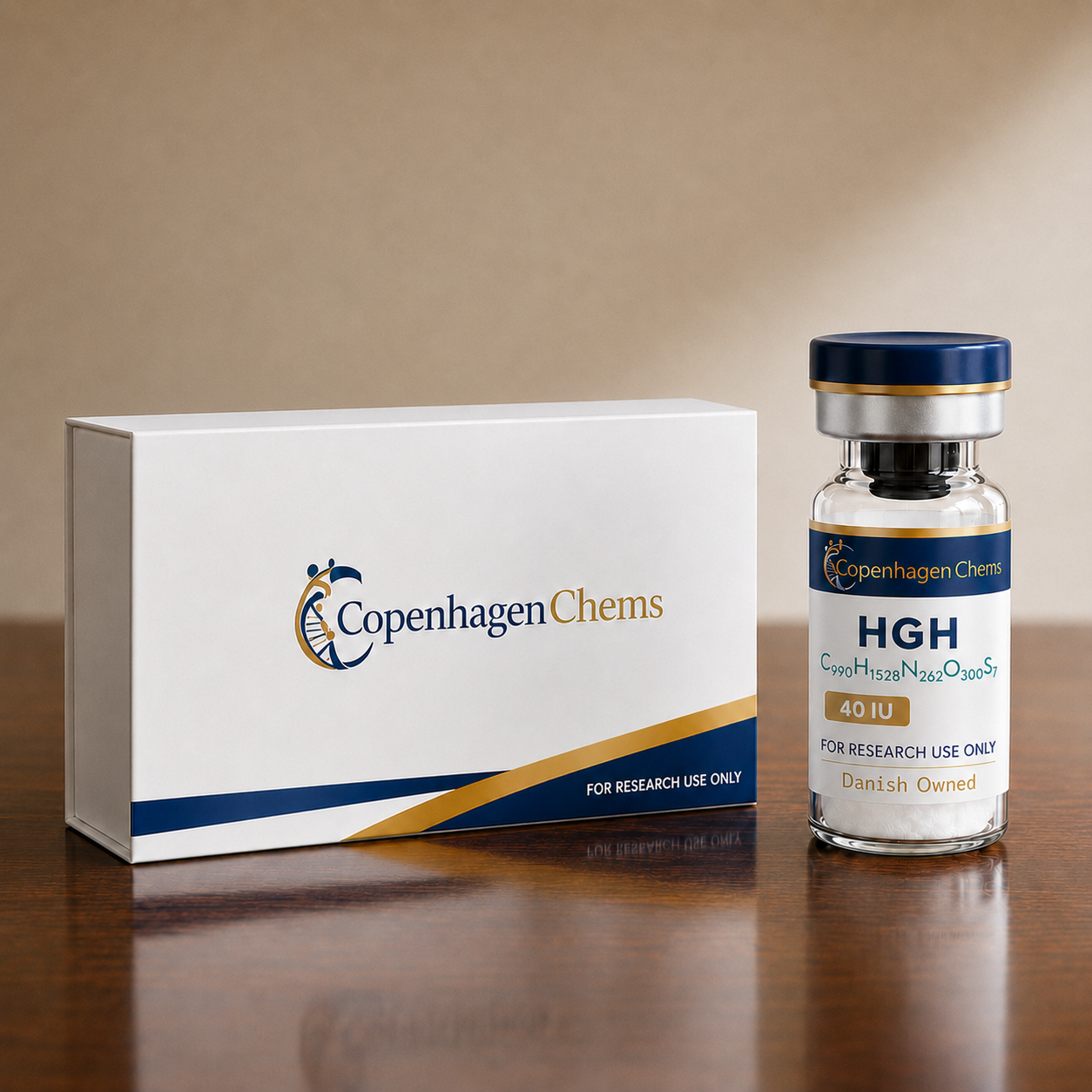 Research-grade HGH 40IU 40IU peptide vial from CopenhagenChems - for research use only, not for human consumption - view 2