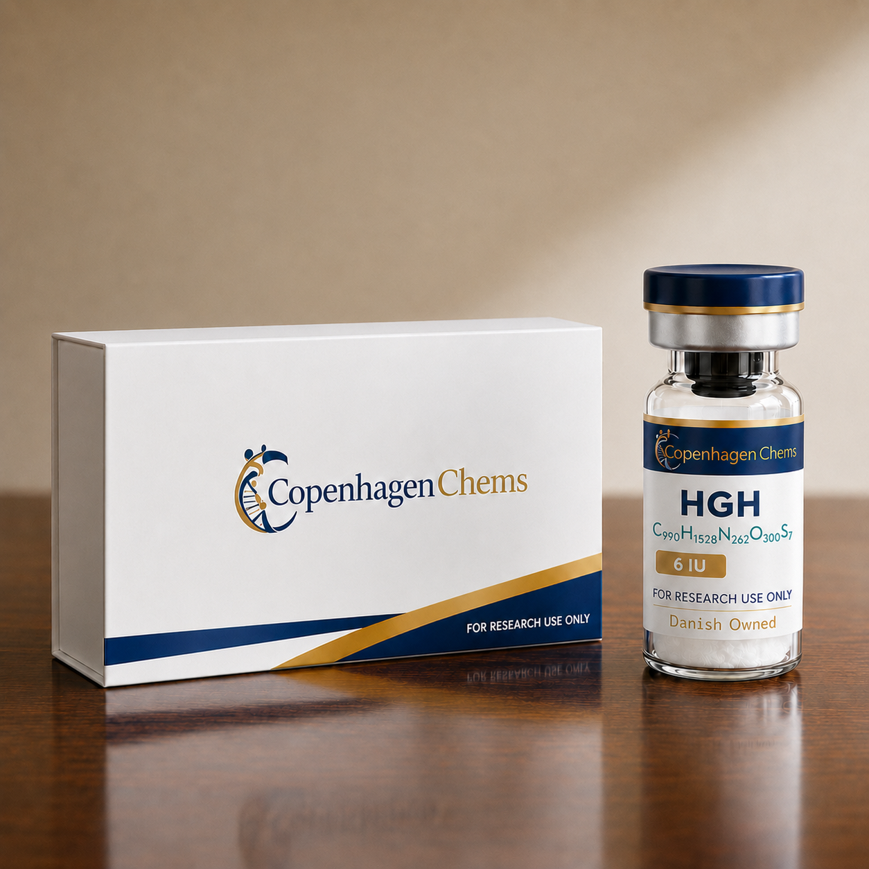 Research-grade HGH 6IU 6IU peptide vial from CopenhagenChems - for research use only, not for human consumption - view 2