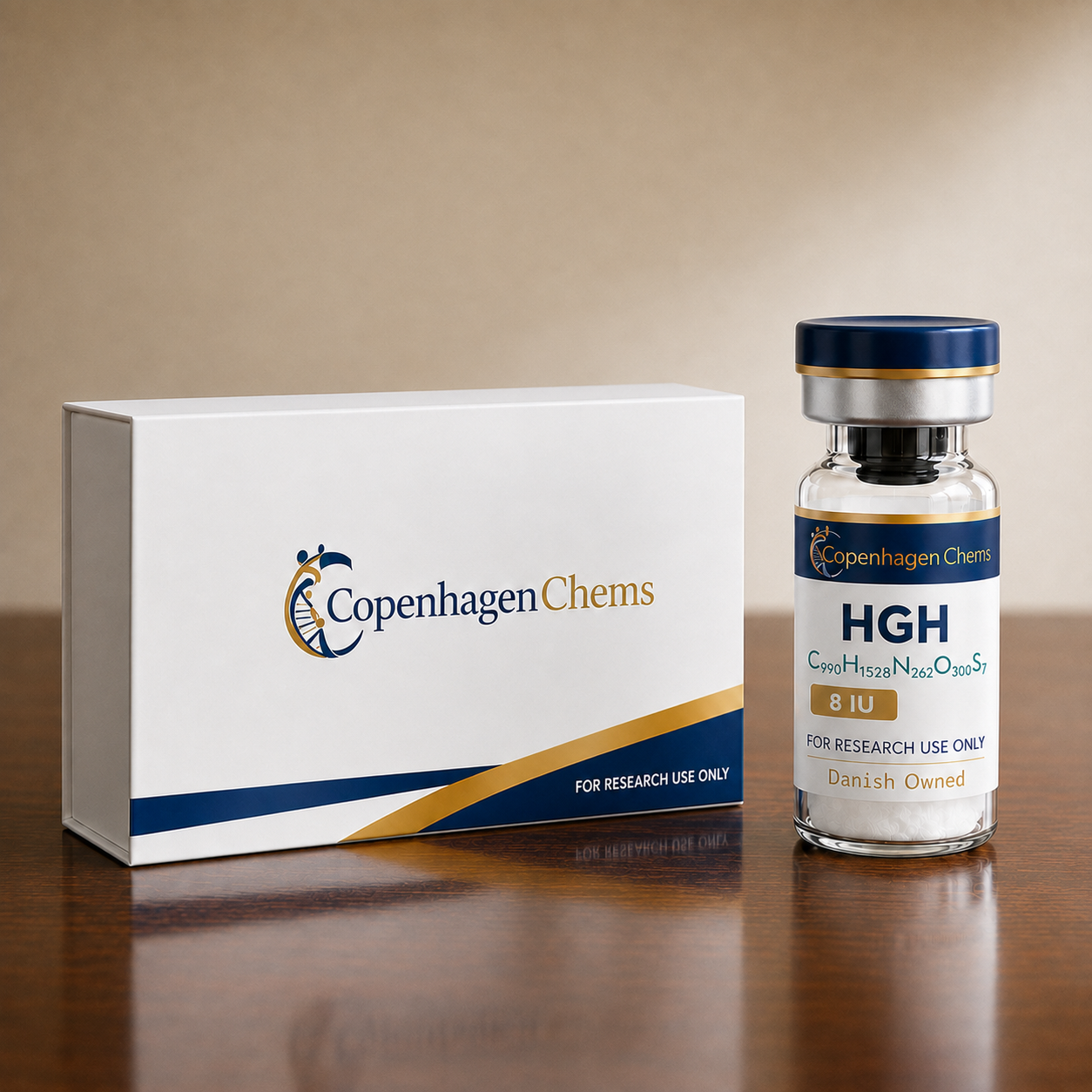 Research-grade HGH 8IU 8IU peptide vial from CopenhagenChems - for research use only, not for human consumption - view 2
