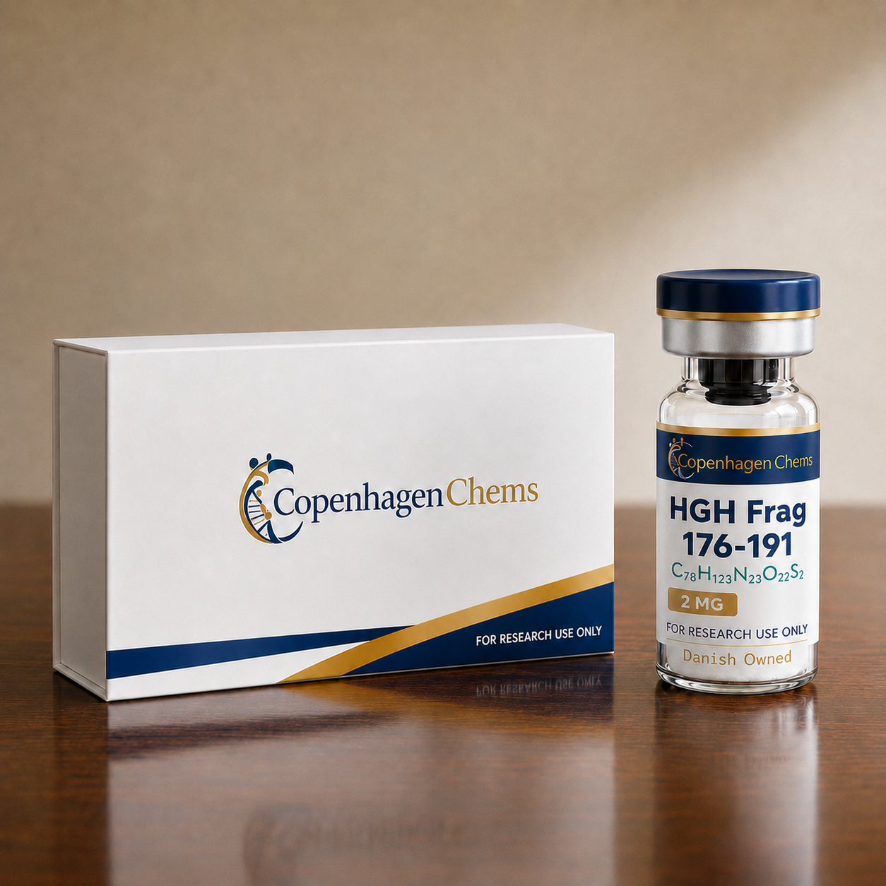 Research-grade HGH Fragment 176-191 2mg 2MG peptide vial from CopenhagenChems - for research use only, not for human consumption - view 2