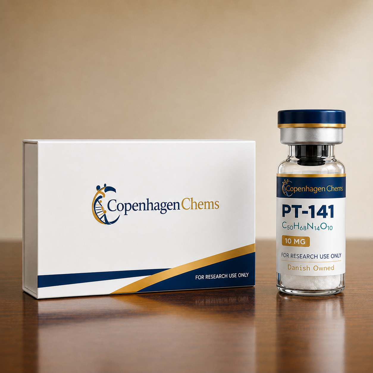 Research-grade PT-141 10mg 10MG peptide vial from CopenhagenChems - for research use only, not for human consumption - view 2
