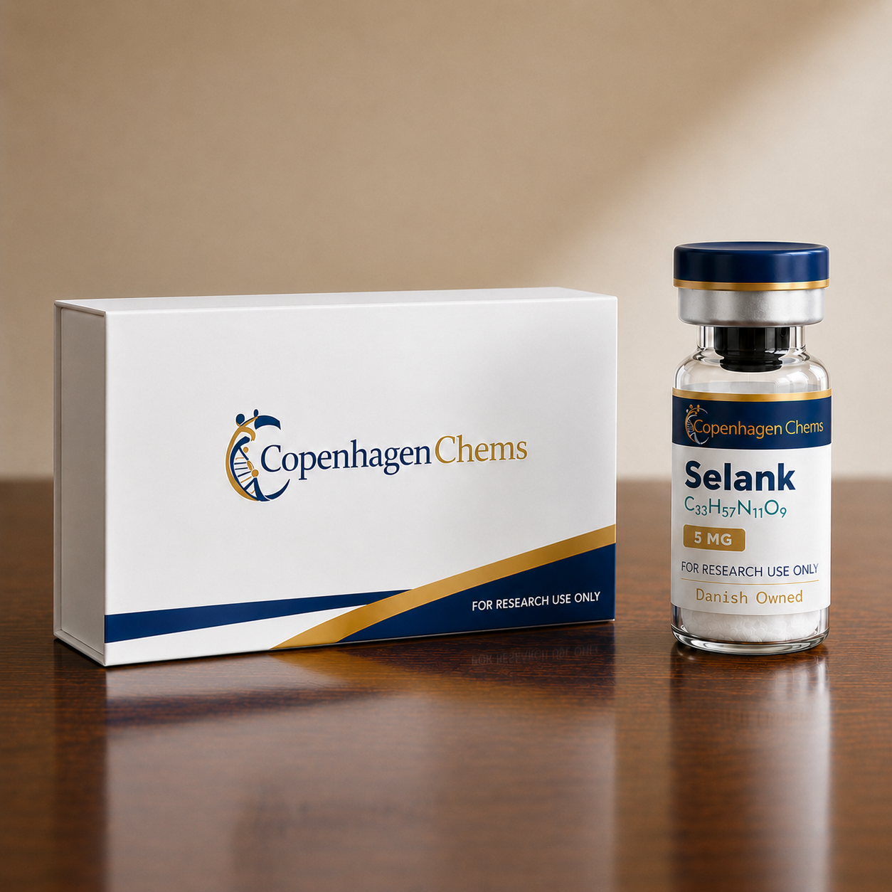 Research-grade Selank 5mg 5MG peptide vial from CopenhagenChems - for research use only, not for human consumption - view 2