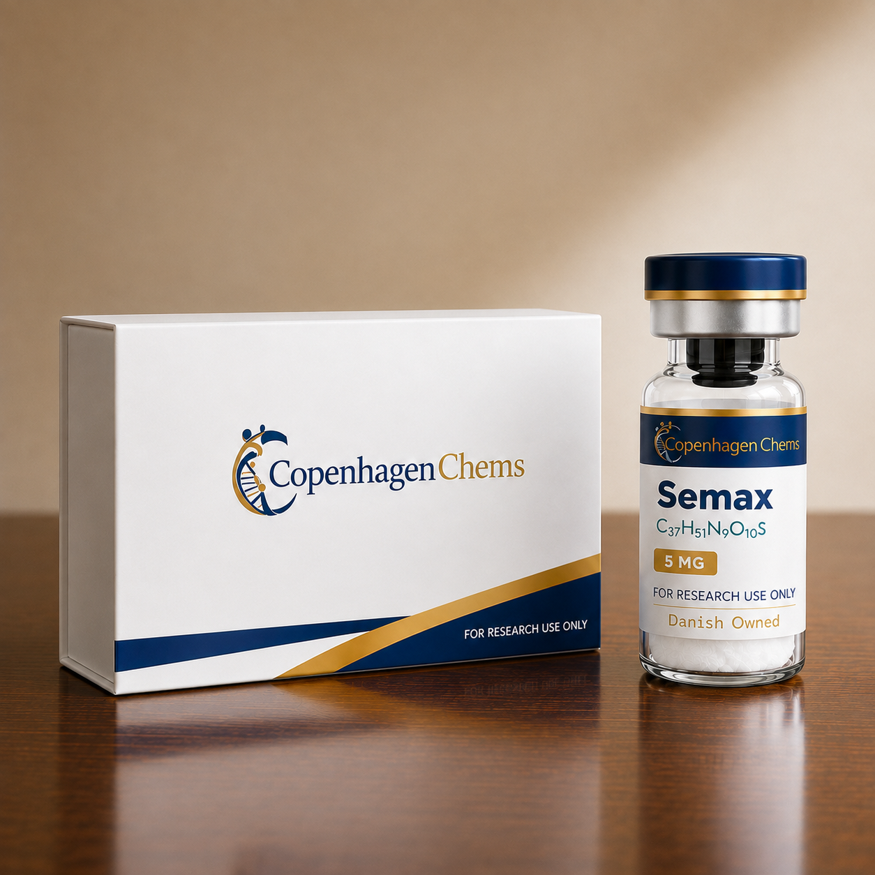 Research-grade Semax 5mg 5MG peptide vial from CopenhagenChems - for research use only, not for human consumption - view 2