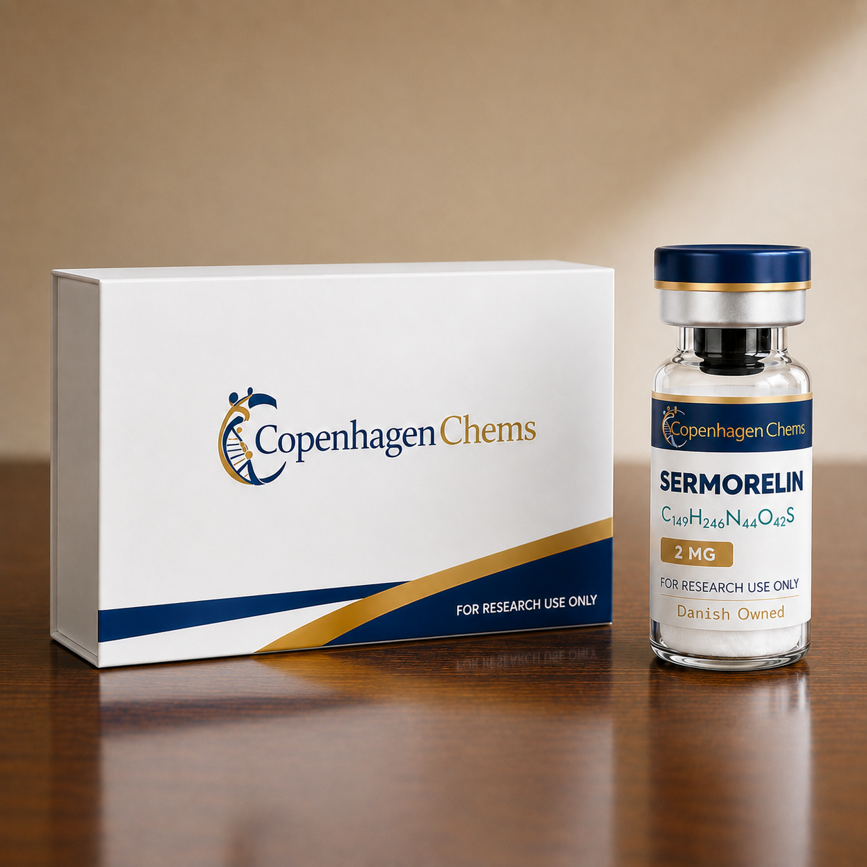 Research-grade Sermorelin 2mg 2MG peptide vial from CopenhagenChems - for research use only, not for human consumption - view 2