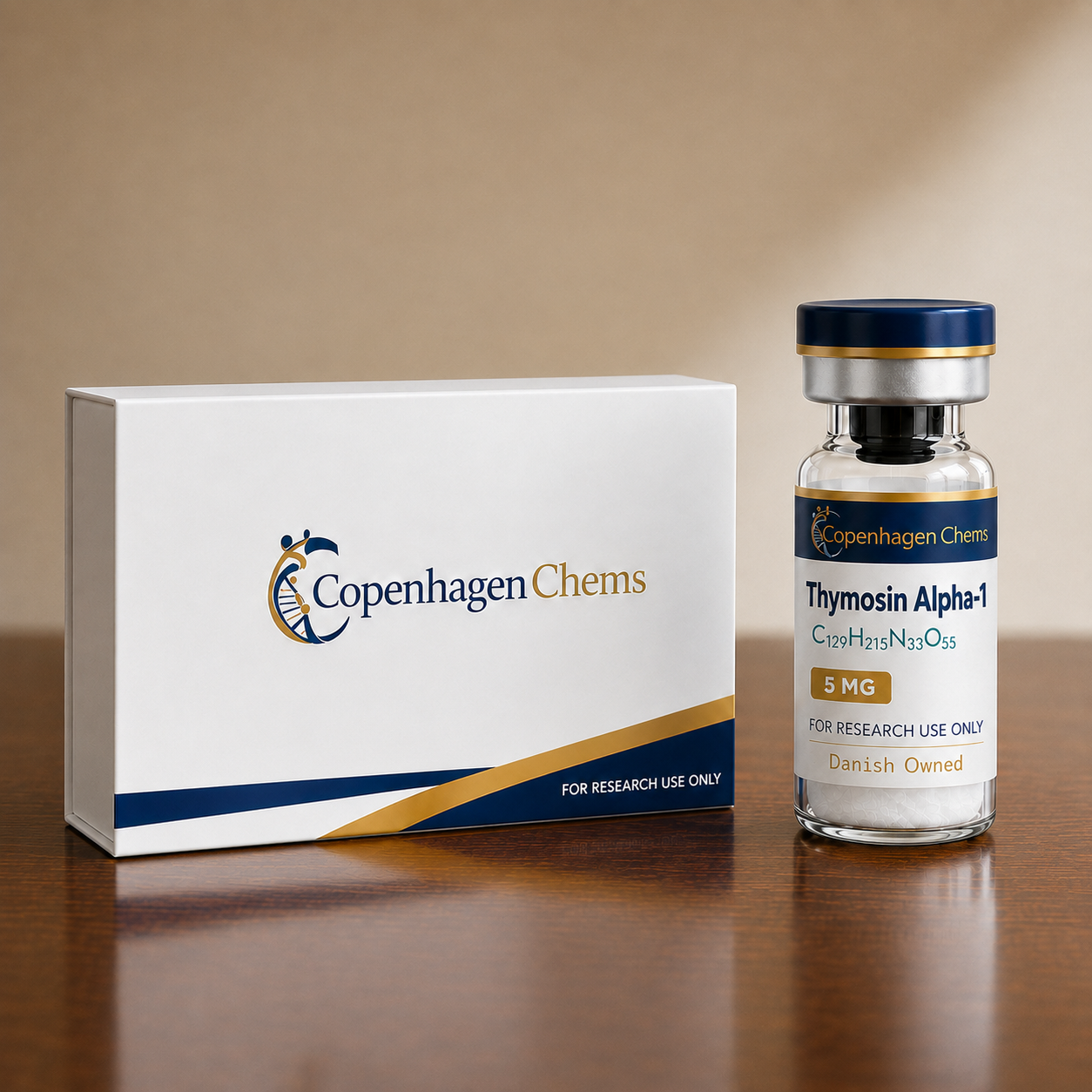 Research-grade TA1 Thymosin Alpha-1 5mg 5MG peptide vial from CopenhagenChems - for research use only, not for human consumption - view 2